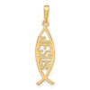10K Ichthus Fish With JESUS Pendant