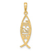 10K Ichthus Fish With JESUS Pendant
