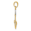 10K w/Rhodium Polished Anchor W/Rope Pendant