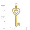 10K Key W/Heart Sweet 16 Charm
