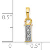10K and Rhodium Diamond Initial I Charm