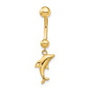 14k Dolphin Dangle Belly Ring
