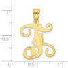 10KY Initial Letter F Pendant