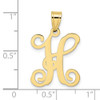 10KY Initial Letter H Pendant