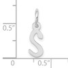 10k White Gold Small Slanted Block Initial S Char