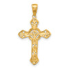 10K Stick Cross on Ornate Cross Pendant
