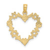 10K Cut-Out Floral Heart Charm