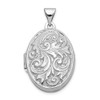 10k White Gold Polished Reversible Love You Always Oval Locket
