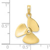 10K 3-D Polished Three Blade Propeller Charm