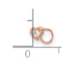 14K Rose Gold 23 Gauge CZ Heart Nose Post