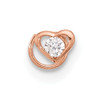 14K Rose Gold 23 Gauge CZ Heart Nose Post