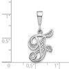 10KW Filigree Initial F Pendant