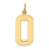 10ky Casted Large Polished Number 0 Charm