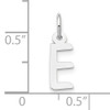 10k White Gold Small Slanted Block Initial E Char