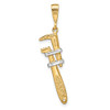 10k & Rhodium 3-D Pipe Wrench Charm
