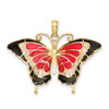 10K Enameled Butterfly Pendant