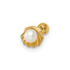 14k 18 Gauge Scallop Shell with Freshwater Cultured Pearl Labret Stud