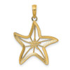 10K W/ Rhodium Small Starfish Charm