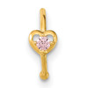 14K 20 Gauge Hoop with Heart CZ Nose Ring Body Jewelry