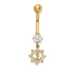 14k CZ Anchor & Ships Wheel Belly Ring