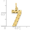 10ky Casted Medium Diamond-cut Number 7 Charm