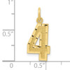 10ky Casted Medium Diamond-cut Number 4 Charm