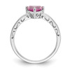 10k White Gold Created Pink Sapphire Ring
