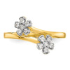 10k Double Flower CZ Ring