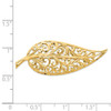 14k Diamond-cut Polished Filigree Leaf Pin