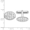 14KW Oval Raised Letters Monogram Cuff Links