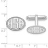 14KW Oval with Boarder Raised Letters Monogram Cuff Links