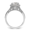 10K Tiara Collection White Gold Polished CZ Ring