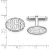 14KW Oval with Boarder Recessed Letters Monogram Cuff Links