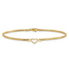 14k Polished Open-Heart 10inch Anklet