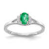 10k White Gold Diamond and Oval Emerald Ring 10k White Gold Diamond and Oval Emerald Ring