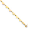 14K Oval Link Chain with Hearts 10in Plus 1in Ext Anklet