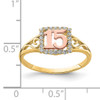 10K Two-Tone CZ 15 Ring