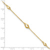 14k 6-Station Oval Link 9in Plus 1in Ext Anklet