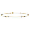 14K Two-tone Polished Diamond-cut Beaded 9in Plus 1 in ext. Anklet