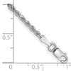 14k White Gold 2mm Diamond-cut Rope Chain Anklet