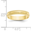 10KY 4mm LTW Milgrain Half Round Band