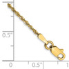 14k 1.5mm Diamond-cut Extra-Light Rope Chain Anklet