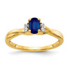 10k Diamond and Oval Sapphire Ring
