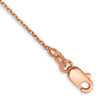 14k Rose Gold 1.0mm Diamond-cut Cable Chain Anklet