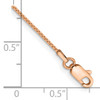 14k Rose Gold .9mm Box Link Chain Anklet