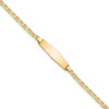 14k Soft Diamond Shape Flat Anchor Link ID Bracelet