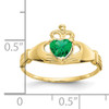 10k CZ May Birthstone Claddagh Heart Ring