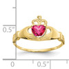 10k CZ July Birthstone Claddagh Heart Ring