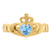 10k CZ March Birthstone Claddagh Heart Ring
