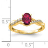 10k Oval Created Ruby and Diamond Ring